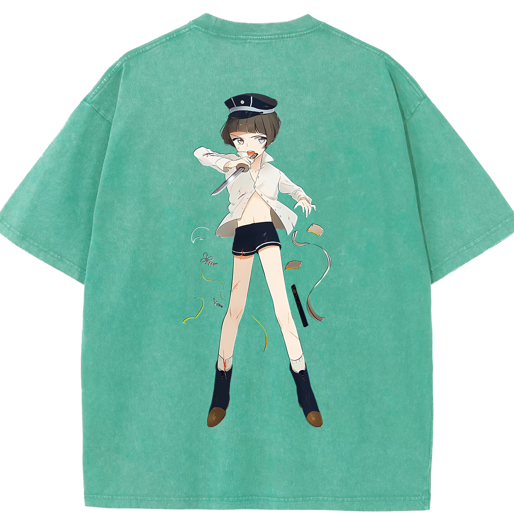 （画像用） 刀剣乱舞 Touken Ranbu 綿100% ヴィンテージ風 半袖Tシャツ（背面プリント）